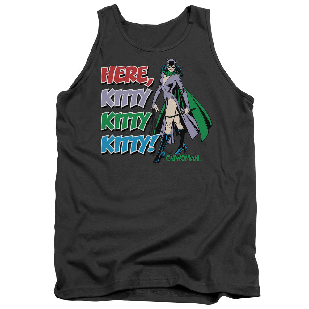 Dc - Here Kitty - Adult Tank - Charcoal
