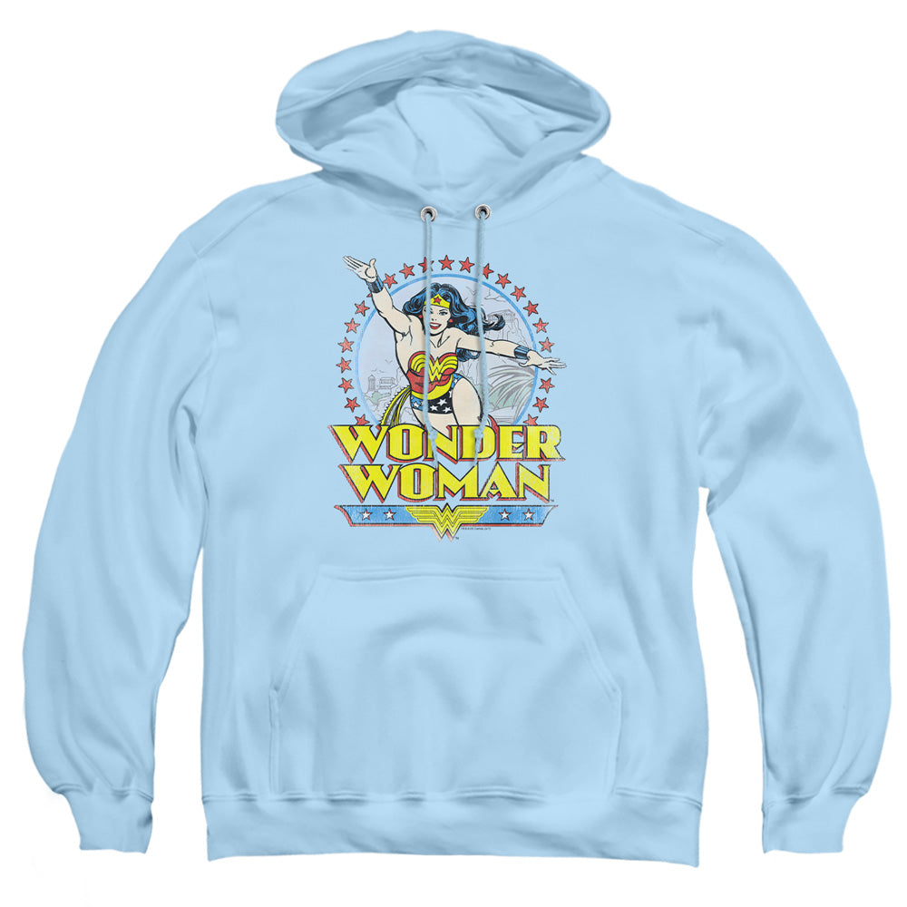 Dc Wonder Woman - Star Of Paradise Island - Adult Pull-over Hoodie - Light Blue