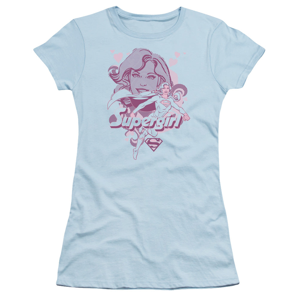 Dc - Supergirl - Short Sleeve Junior Sheer - Light Blue T-shirt
