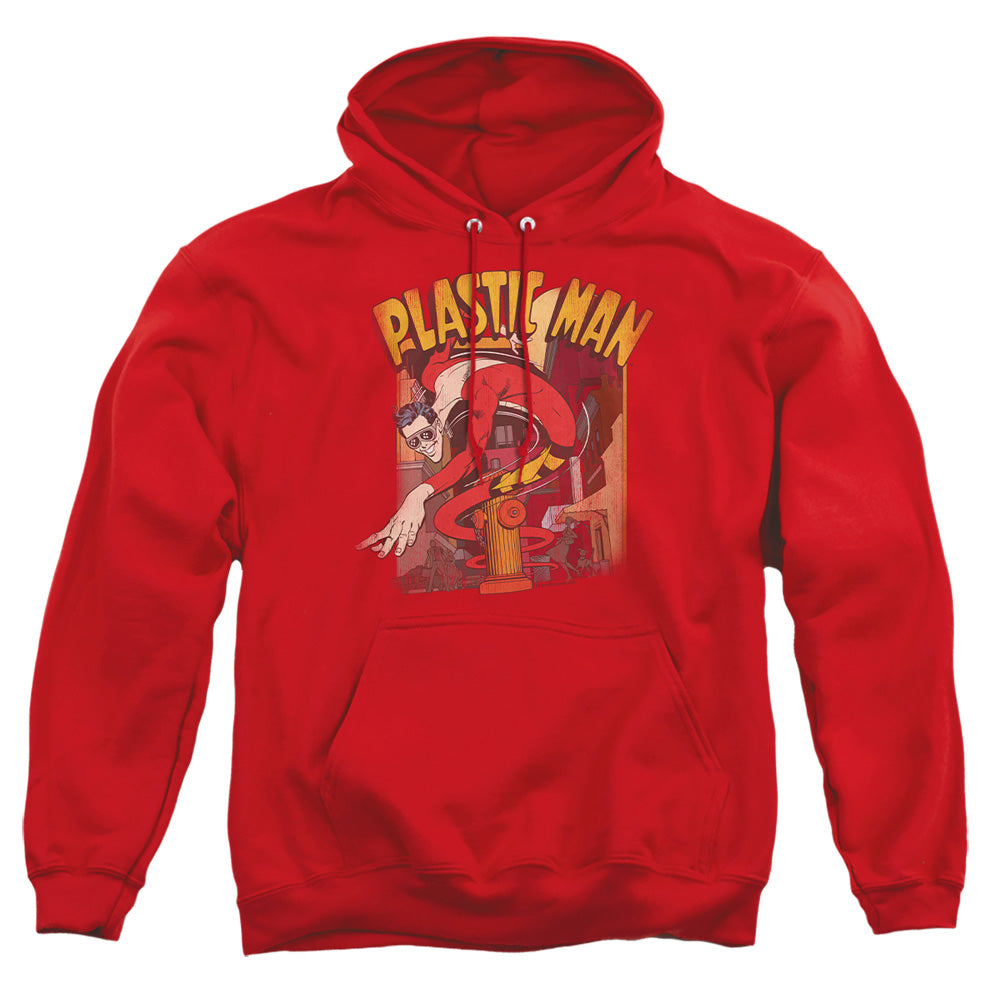 Dc - Plastic Man Street - Adult Pull-over Hoodie - Red