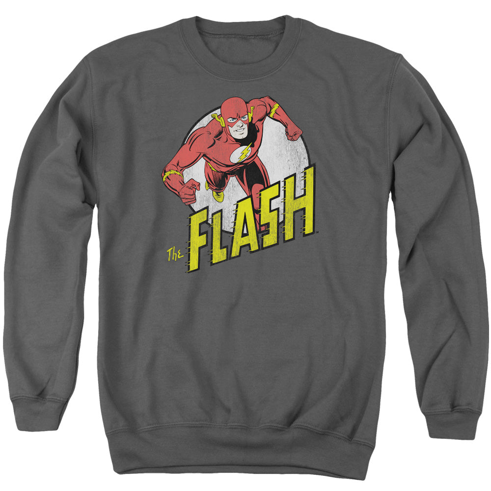 Dc Flash - Run Flash Run - Adult Crewneck Sweatshirt - Charcoal
