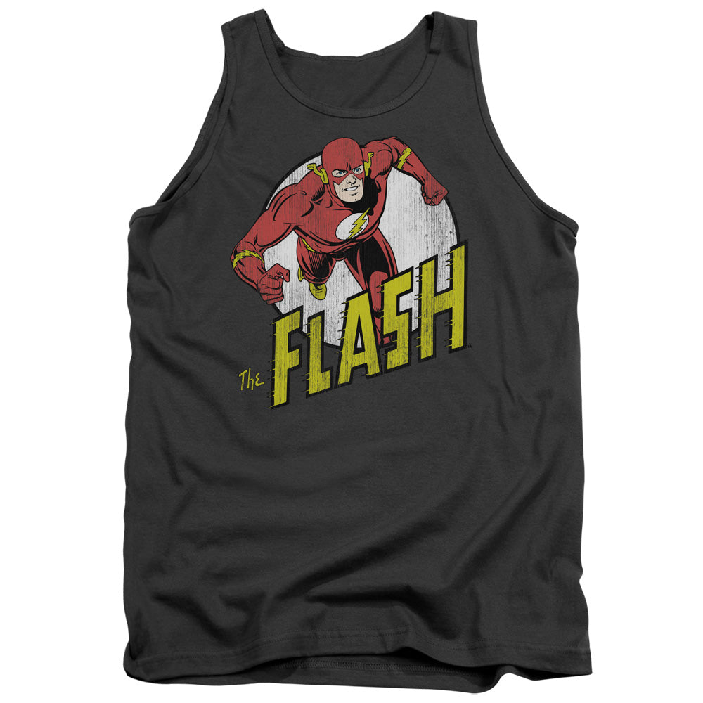 Dc Flash - Run Flash Run - Adult Tank - Charcoal