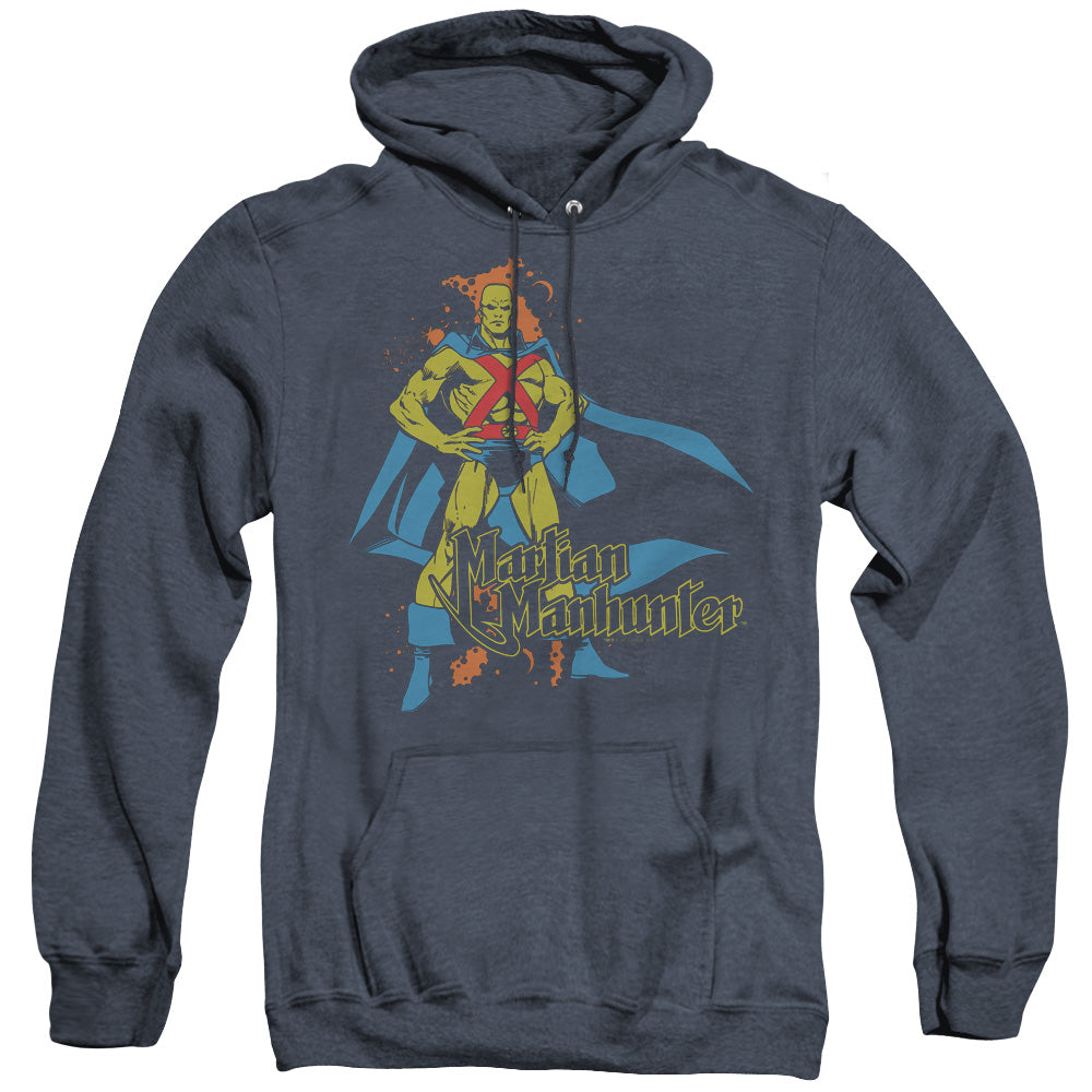 Dc - Martian Manhunter - Adult Heather Hoodie - Navy