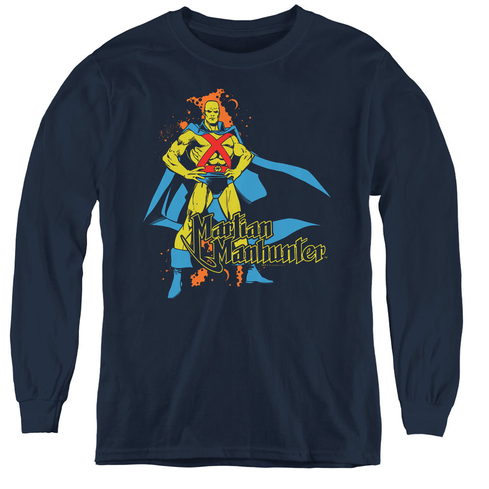Dc - Martian Manhunter - Youth Long Sleeve - Navy