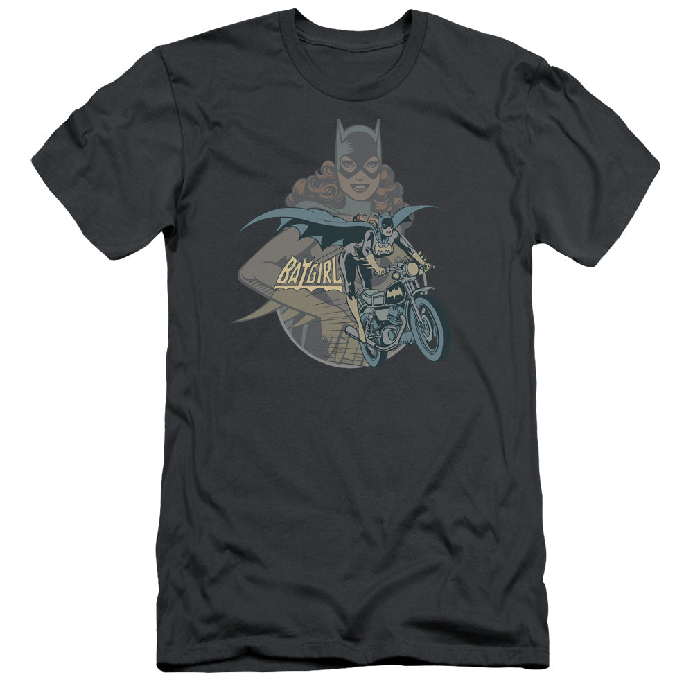 Dc - Batgirl Biker - Short Sleeve Adult 30/1 - Charcoal T-shirt