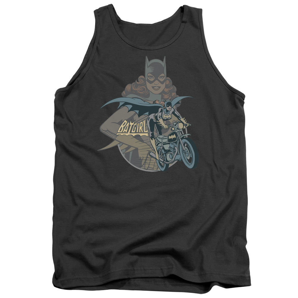 Dc - Batgirl Biker - Adult Tank - Charcoal