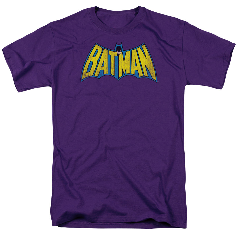 Dc - Classic Batman Logo Distressed - Short Sleeve Adult 18/1 - Purple T-shirt