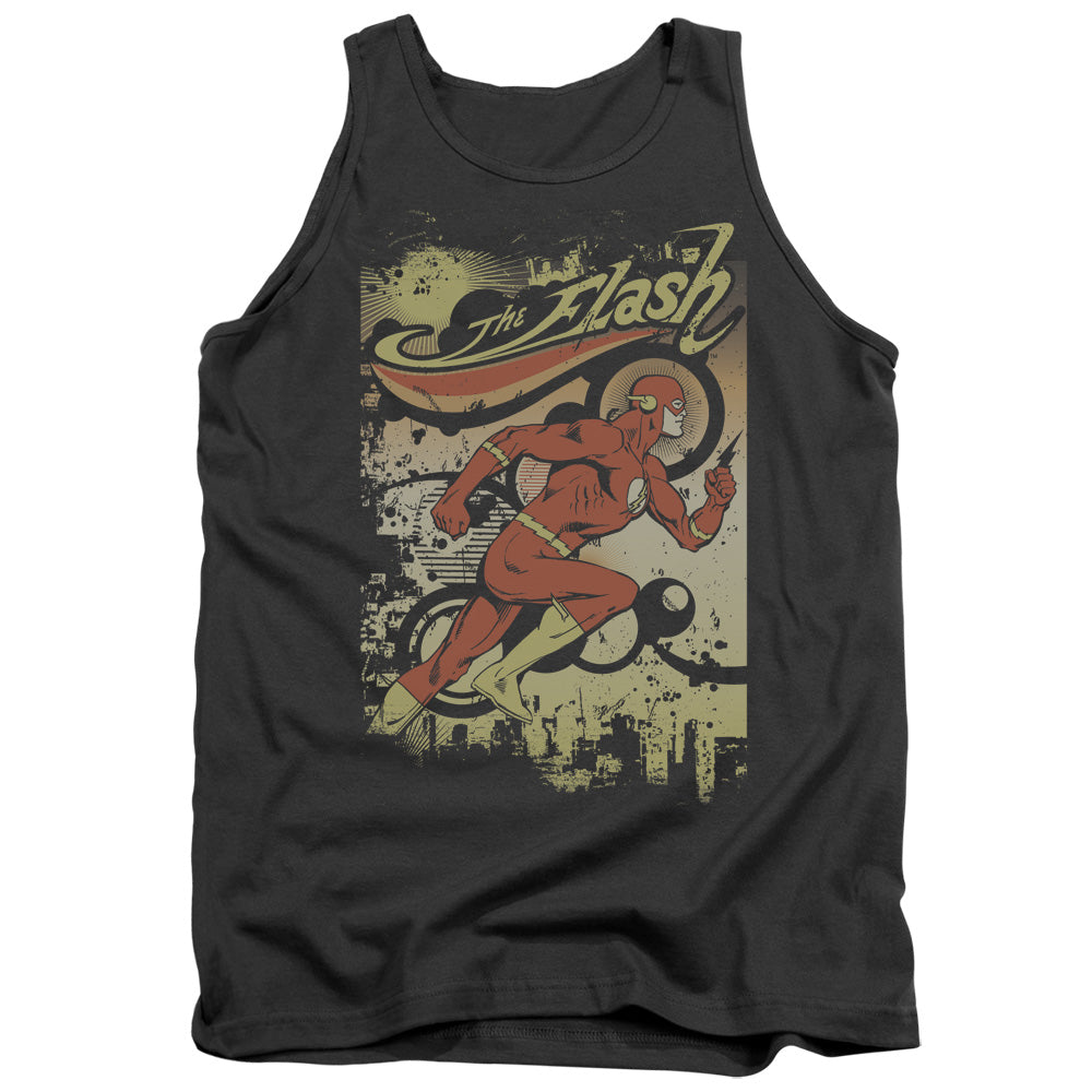 Dc Flash - Just Passing Through - Adult Tank - Charcoal