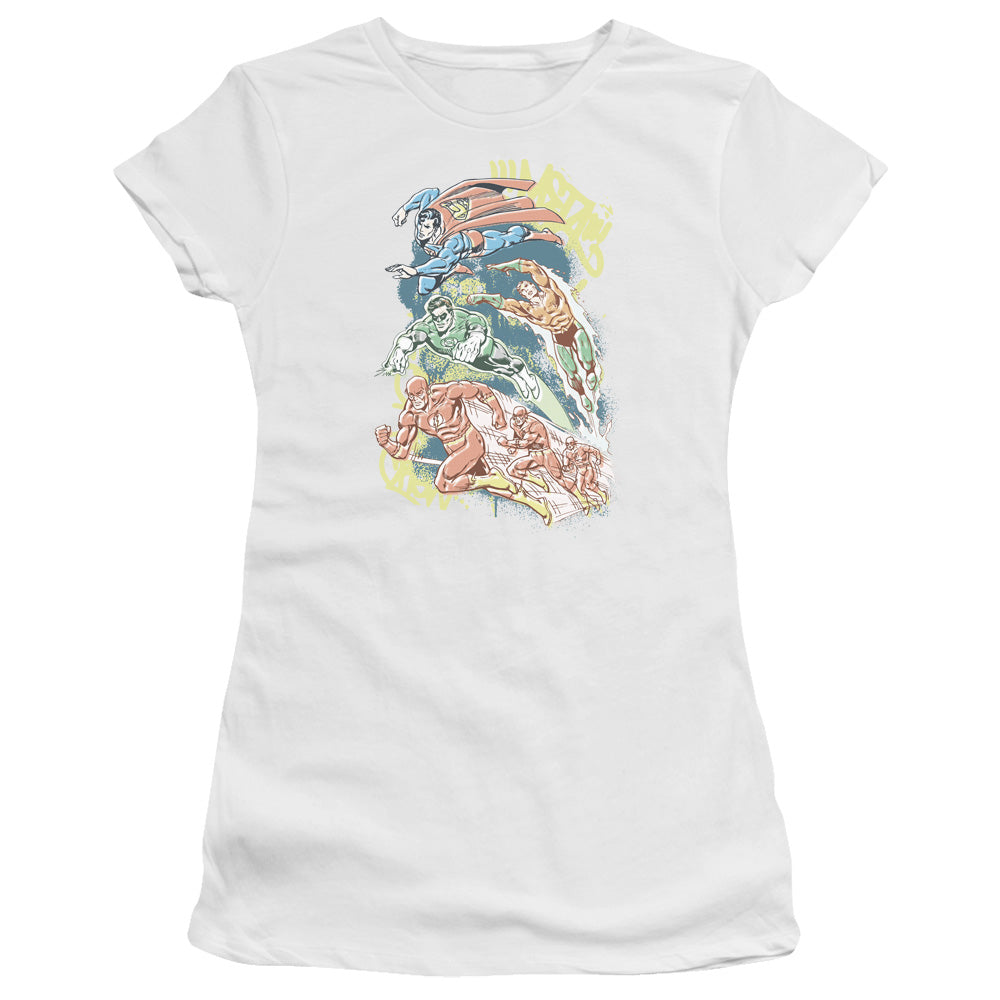 Dc - Halftone League - Short Sleeve Junior Sheer - White T-shirt