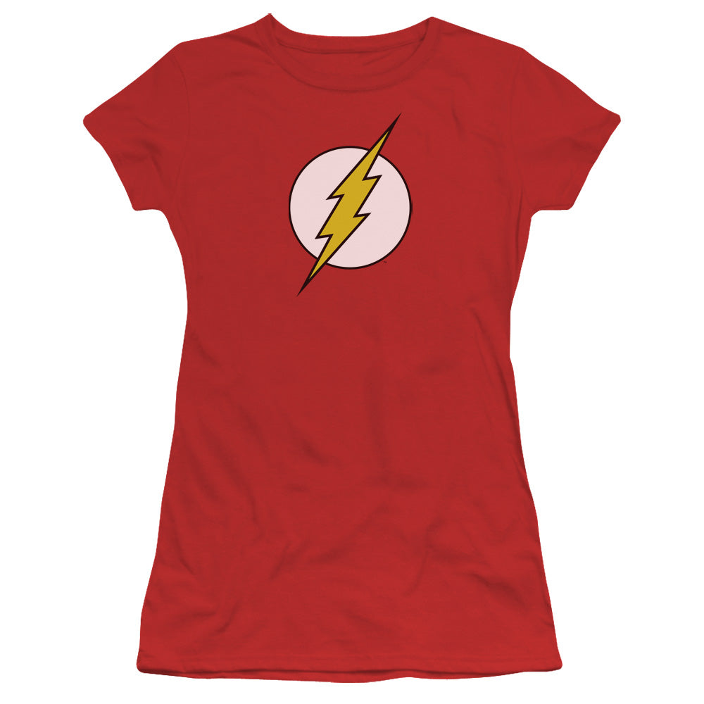 Dc Flash - Flash Logo - Short Sleeve Junior Sheer - Red T-shirt