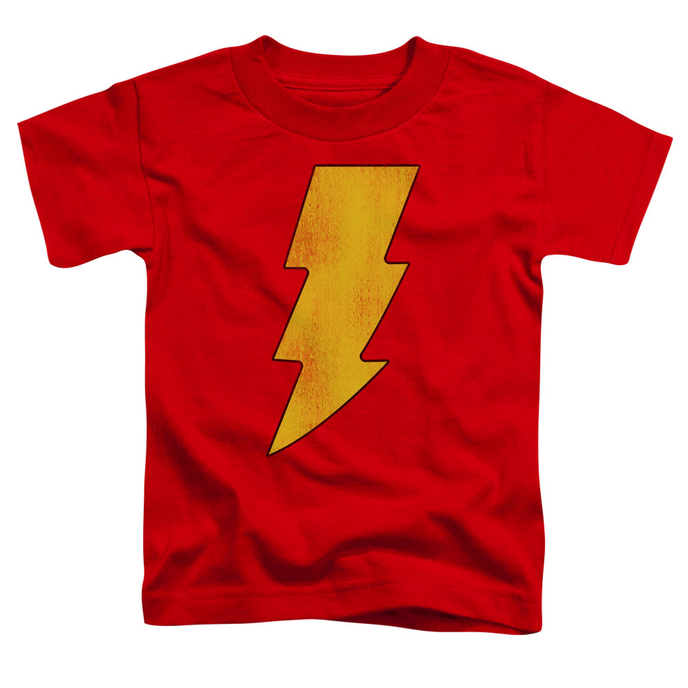 Dc - Shazam Logo Distressed - Short Sleeve Toddler Tee - Red T-shirt