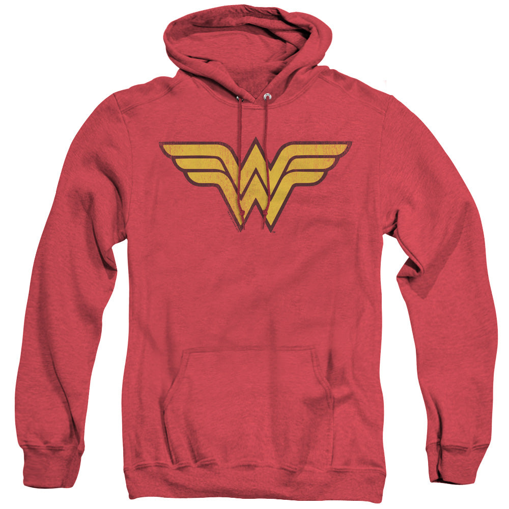 Dc - Wonder Woman Logo Dist - Adult Heather Hoodie - Red