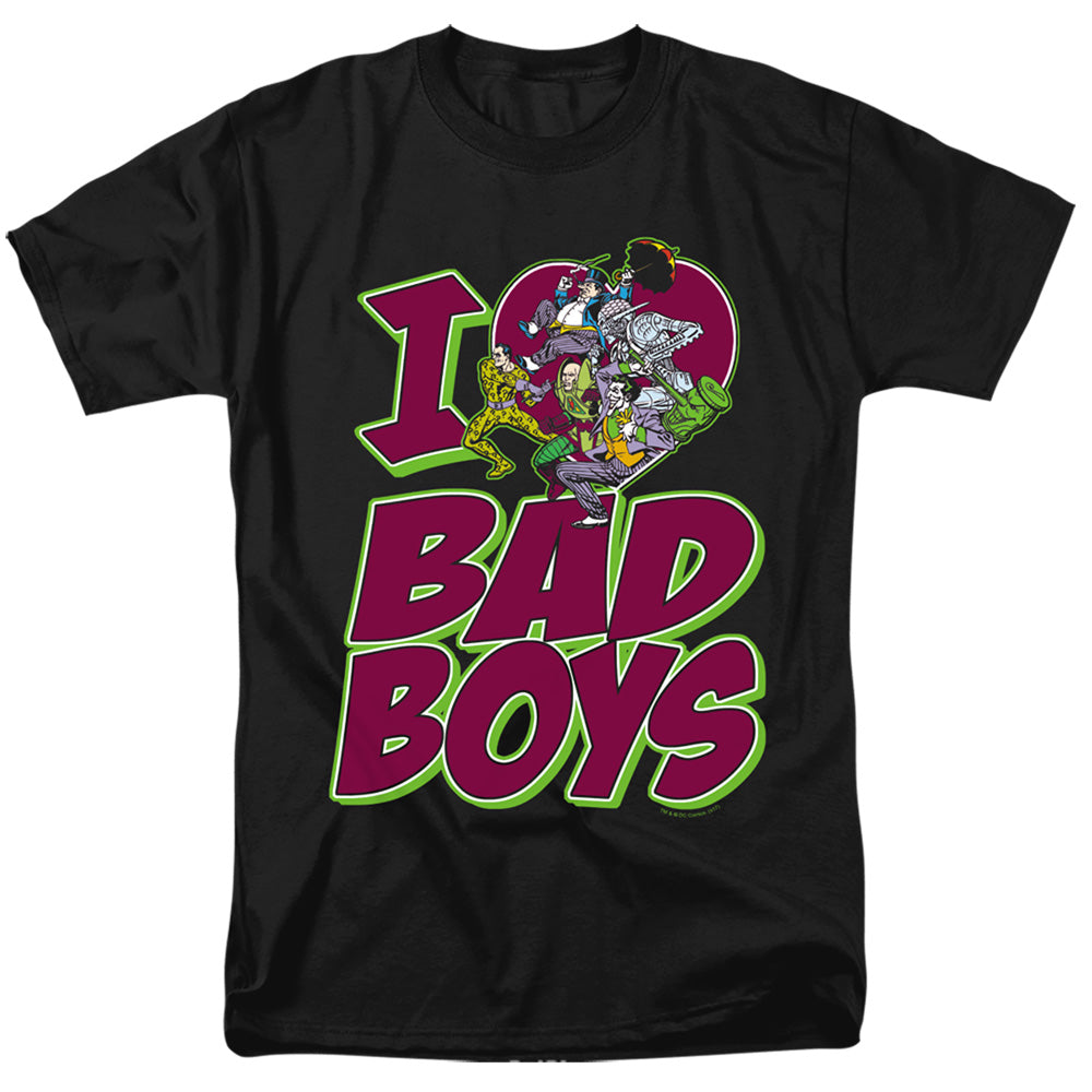 Dc - I Heart Bad Boys - Short Sleeve Adult 18/1 - Black T-shirt