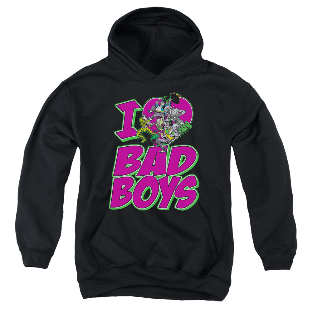 Dc - I Heart Bad Boys - Youth Pull-over Hoodie - Black