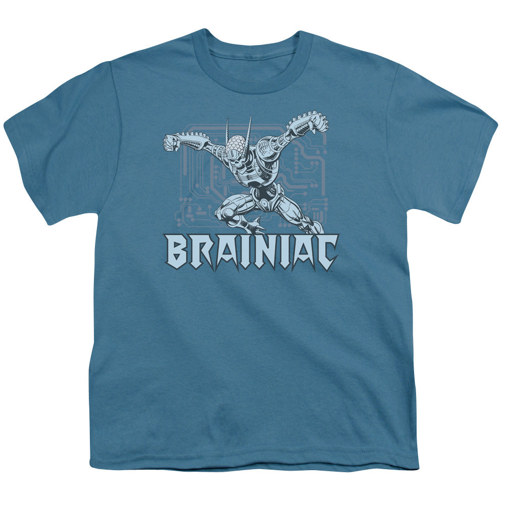 Dc - Brainiac - Short Sleeve Youth 18/1 - Slate T-shirt