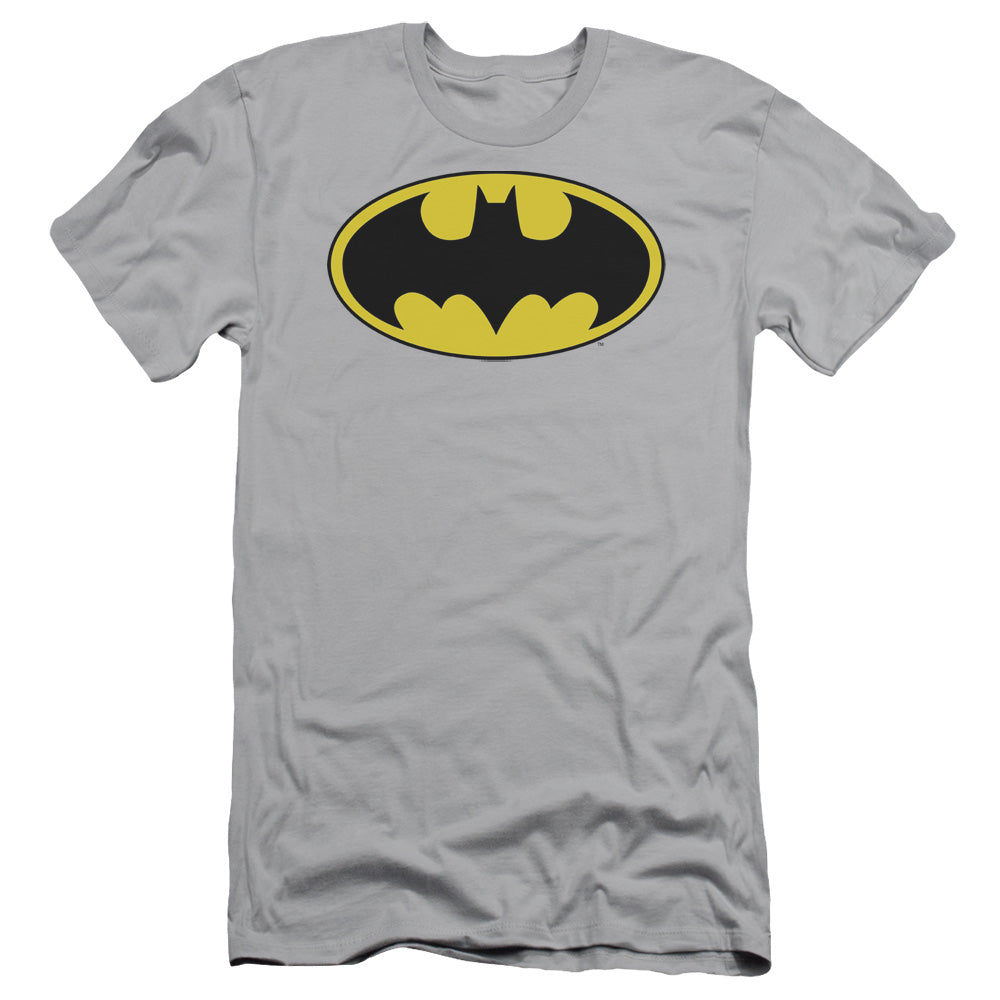 Dc - Batman Logo - Short Sleeve Adult 30/1 - Silver T-shirt