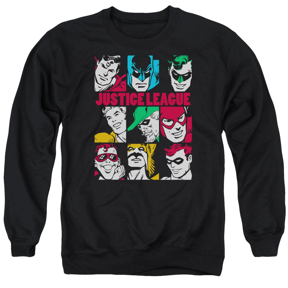 Dc - Nine Blocks Of Justice - Adult Crewneck Sweatshirt - Black