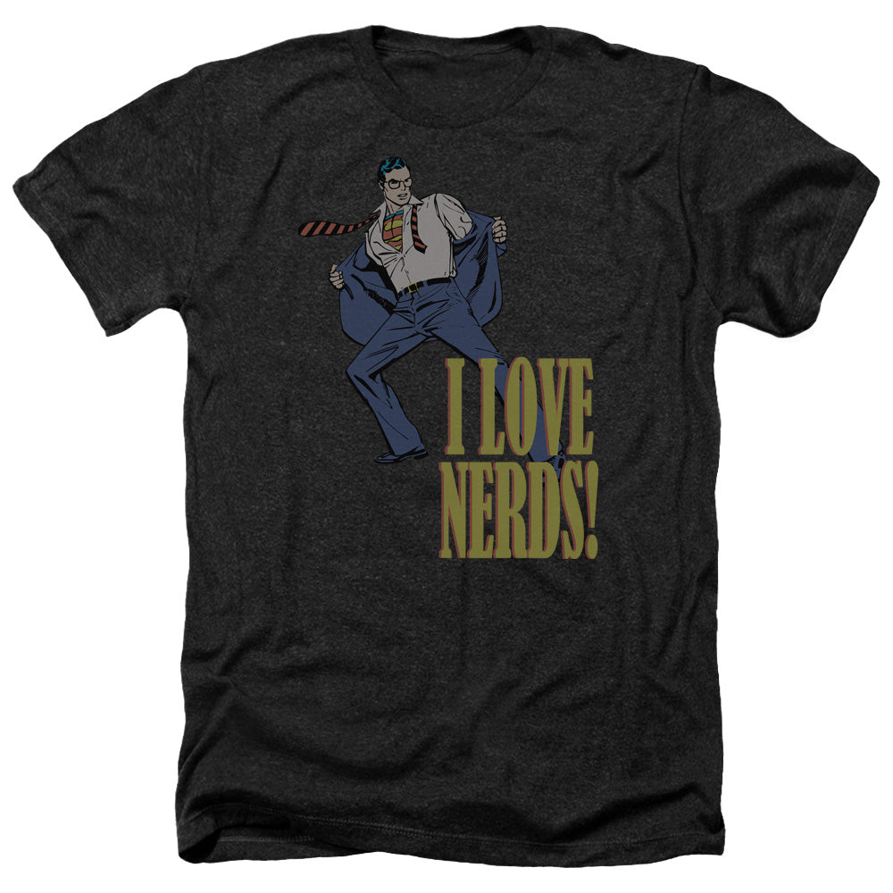 Dc - I Love Nerds - Adult Heather-black