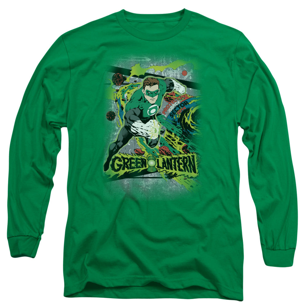 Dc - Space Sector 2814 - Long Sleeve Adult 18/1 - Kelly Green T-shirt