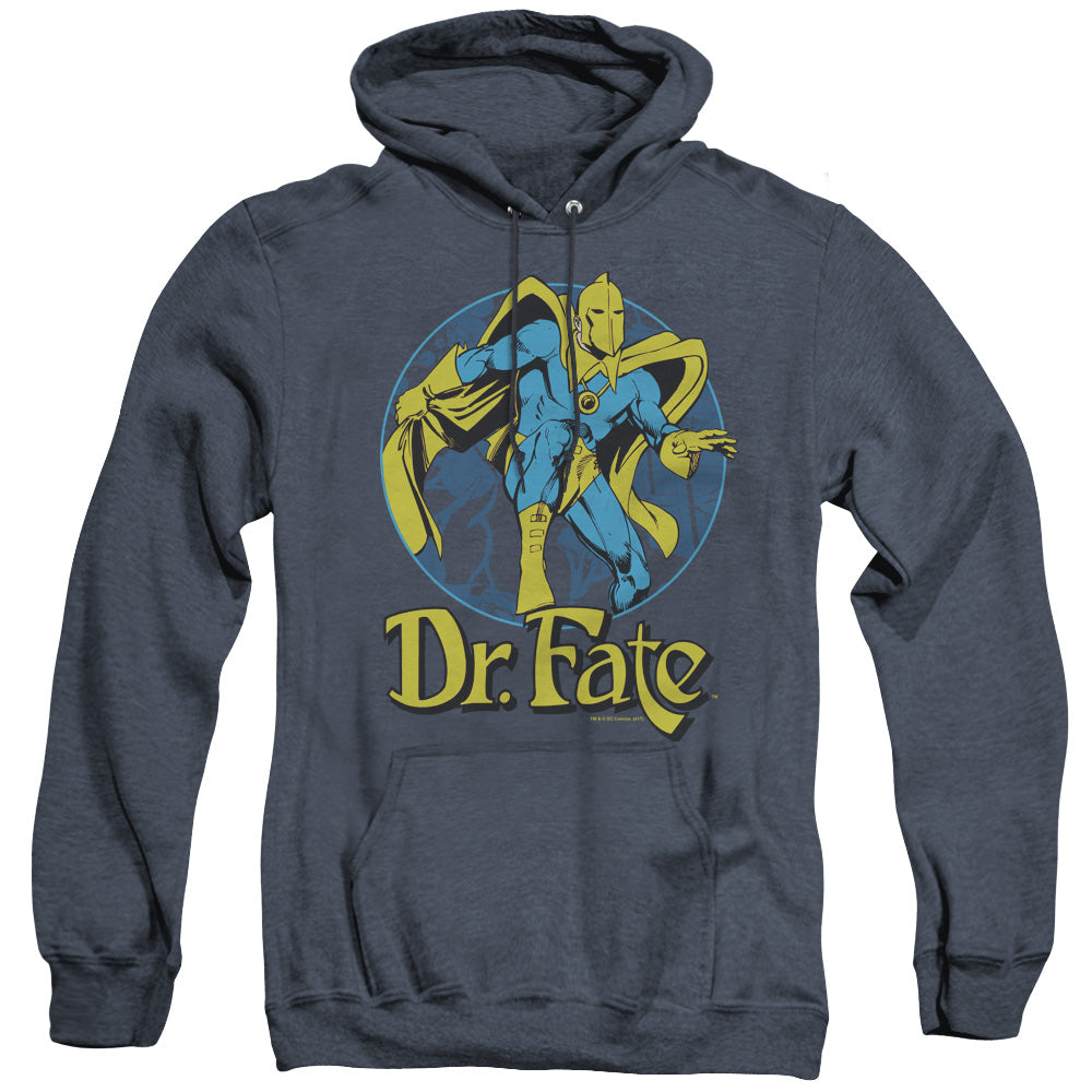 Dc - Dr Fate Ankh - Adult Heather Hoodie - Navy