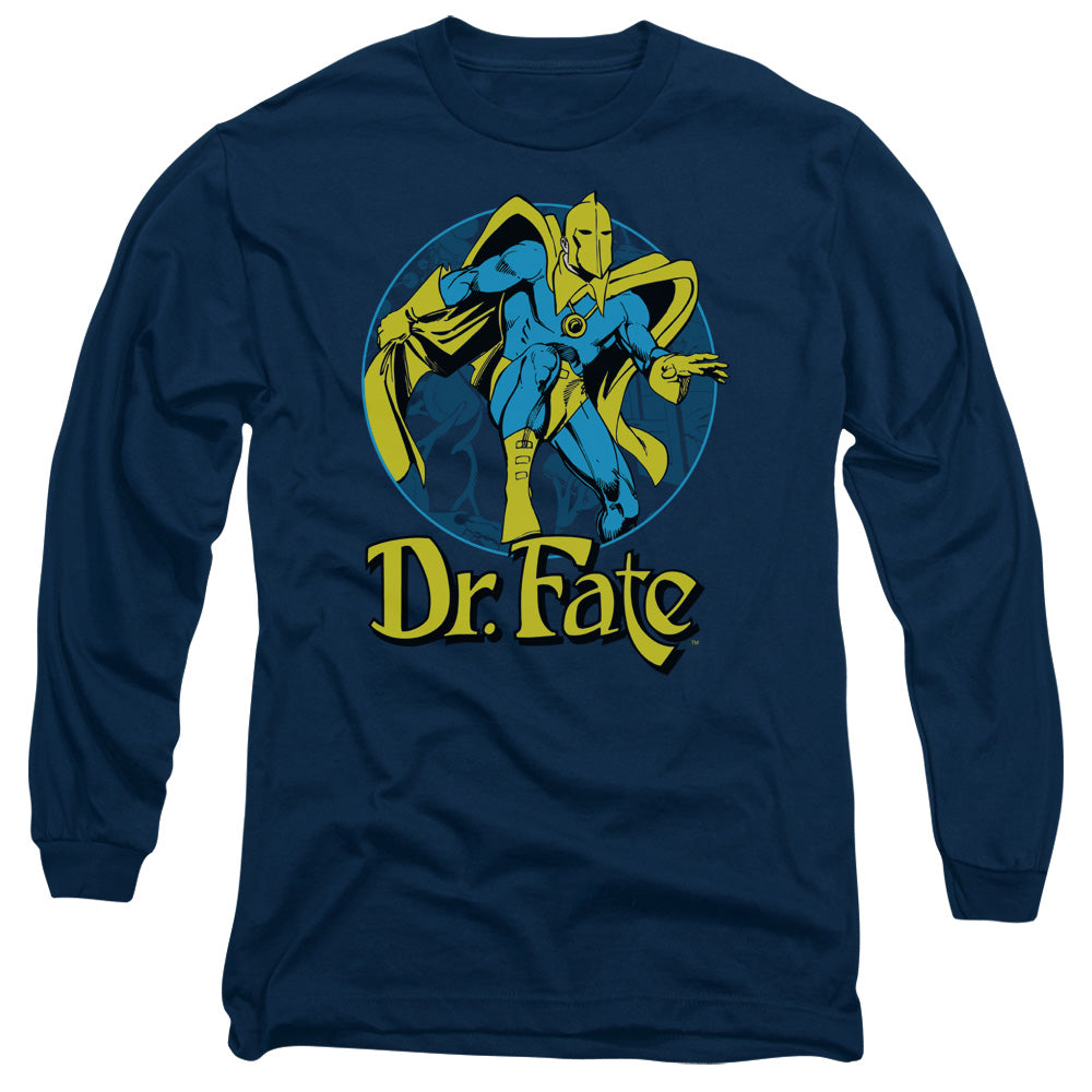 Dc - Dr Fate Ankh - Long Sleeve Adult 18/1 - Navy T-shirt