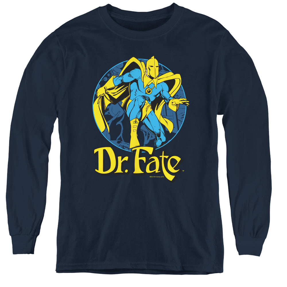 Dc - Dr Fate Ankh - Youth Long Sleeve Tee - Navy