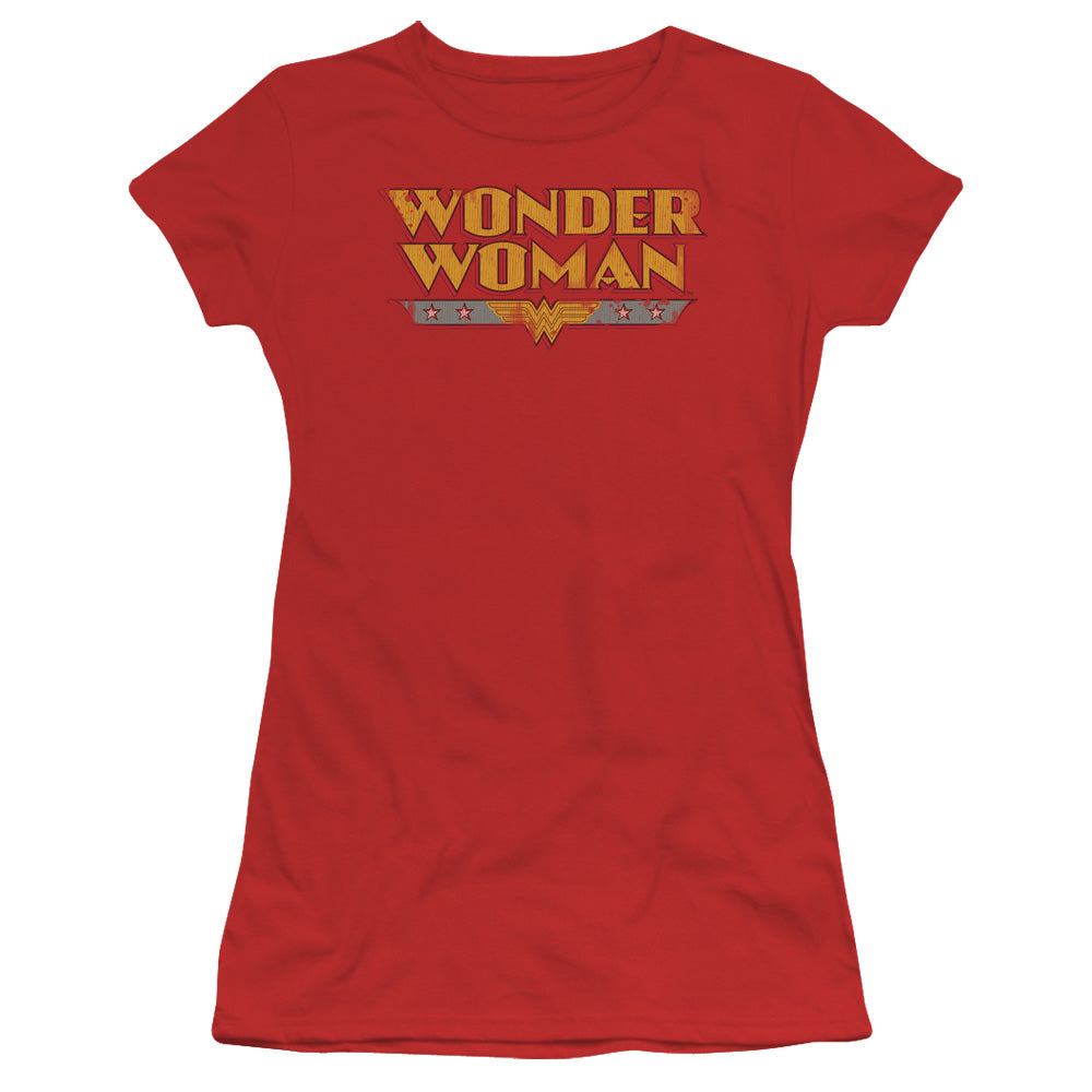 Dc - Wonder Woman Logo - Short Sleeve Junior Sheer - Red T-shirt