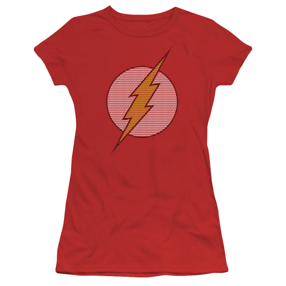 Dc Flash - Flash Little Logos - Short Sleeve Junior Sheer - Red T-shirt