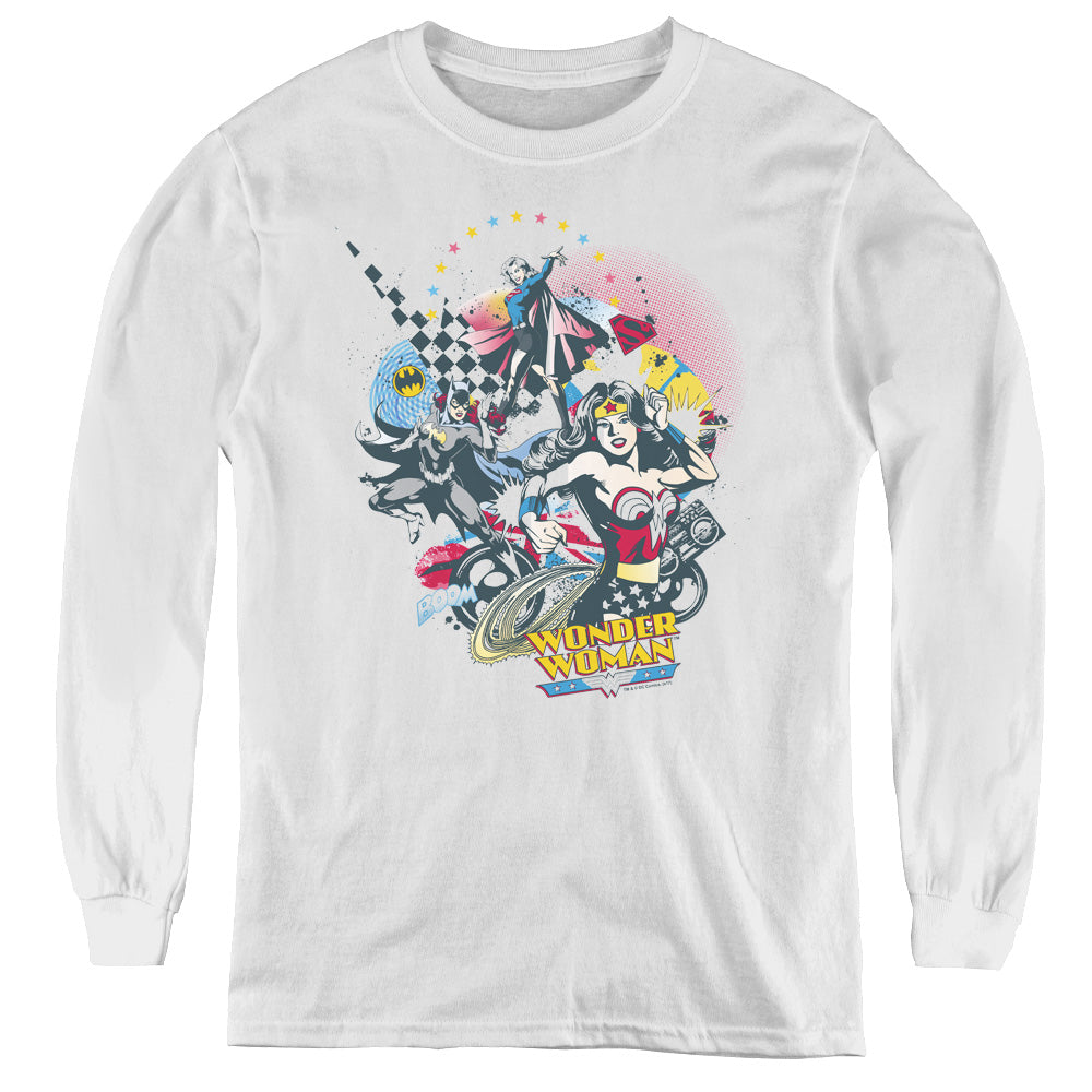 Dc - Power Trio - Youth Long Sleeve Tee - White