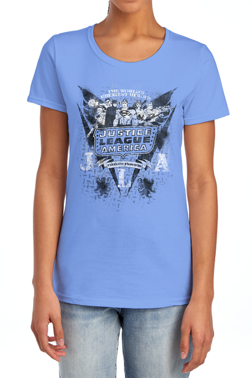 Dc - Greatest Heroes - Short Sleeve Womens Tee - Charcoal T-shirt