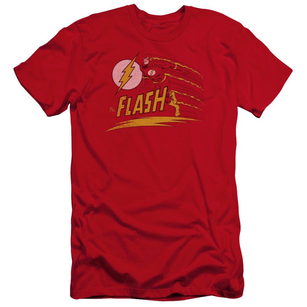 Dc Flash - Like Lightning-premuim Canvas Adult Slim Fit 30/1 - Red