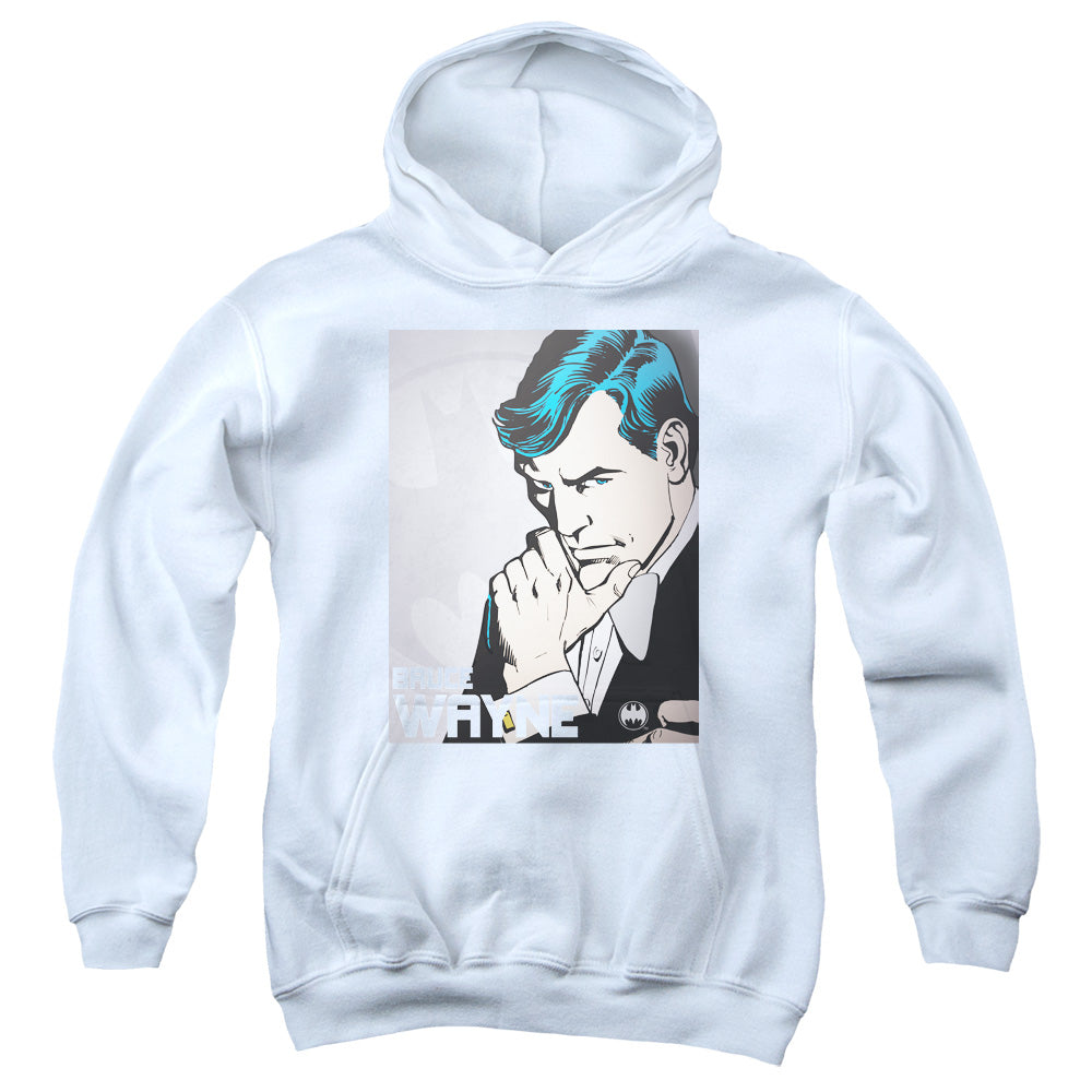 Dc - Bruce Wayne - Youth Pull-over Hoodie - White