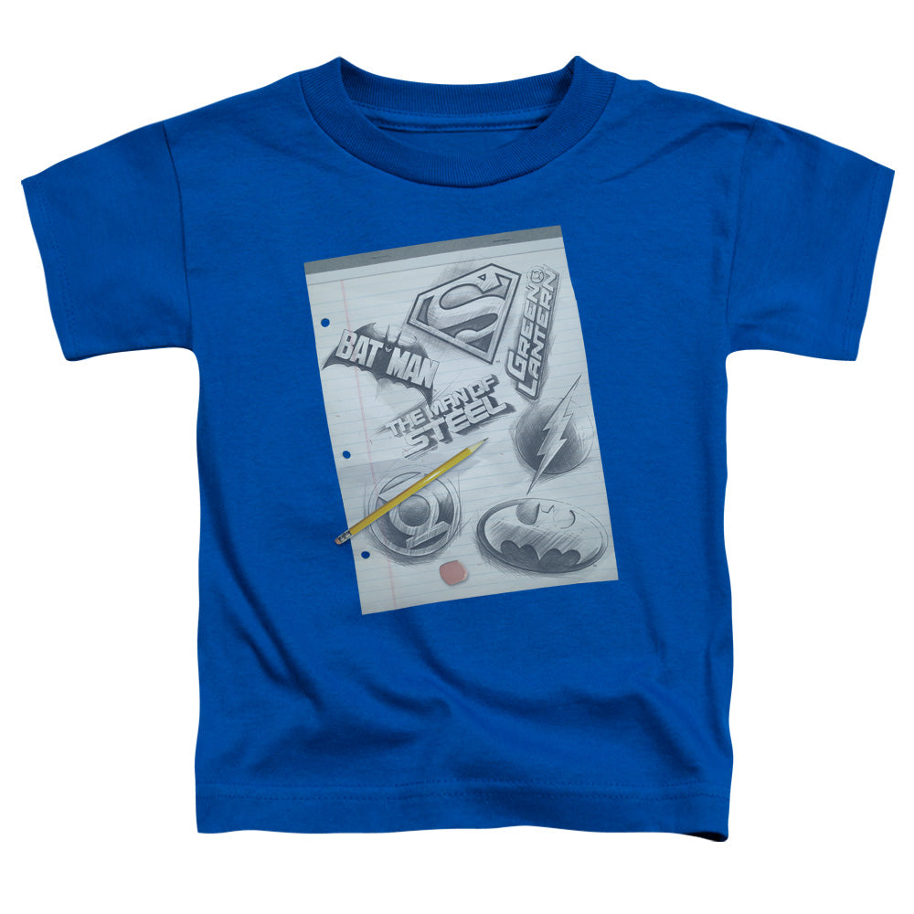 Dc - Logo Note Paper - Short Sleeve Toddler Tee - Royal Blue T-shirt