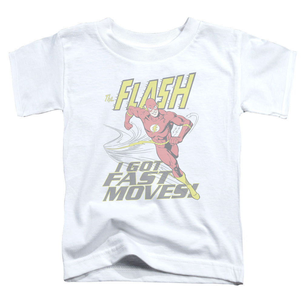Dc Flash - Fast Moves - Short Sleeve Toddler Tee - White T-shirt