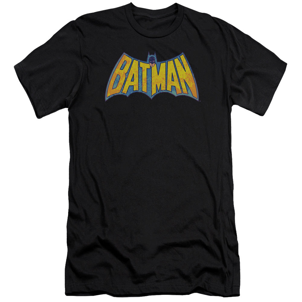Dco - Batman Neon Distress Logo - Short Sleeve Adult 30/1 - Black T-shirt
