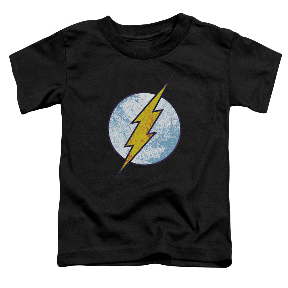 Dc Flash - Flash Neon Distress Logo - Short Sleeve Toddler Tee - Black T-shirt