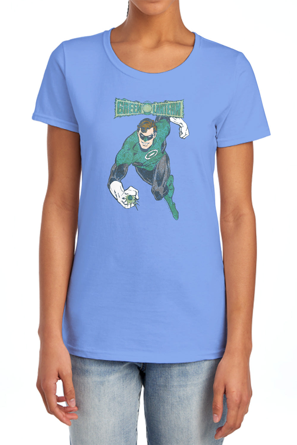 Dco - Desaturated Green Lantern - Short Sleeve Womens Tee - Charcoal T-shirt