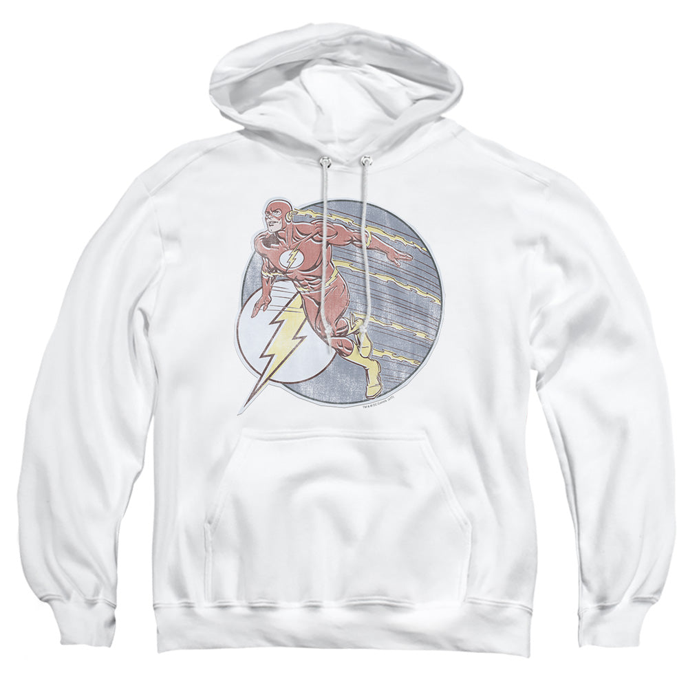 Dc Flash - Retro Flash Iron On - Adult Pull-over Hoodie - White
