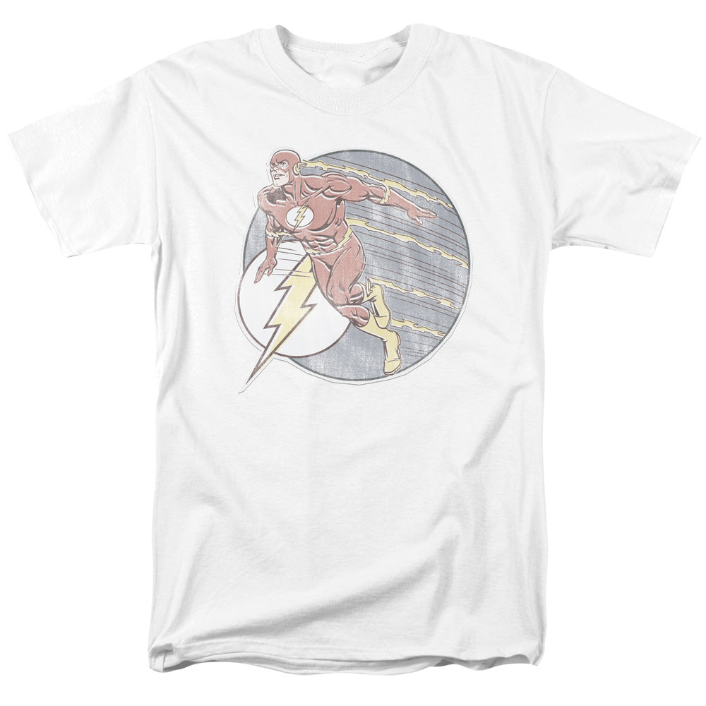 Dc Flash - Retro Flash Iron On - Short Sleeve Adult 18/1 - White T-shirt