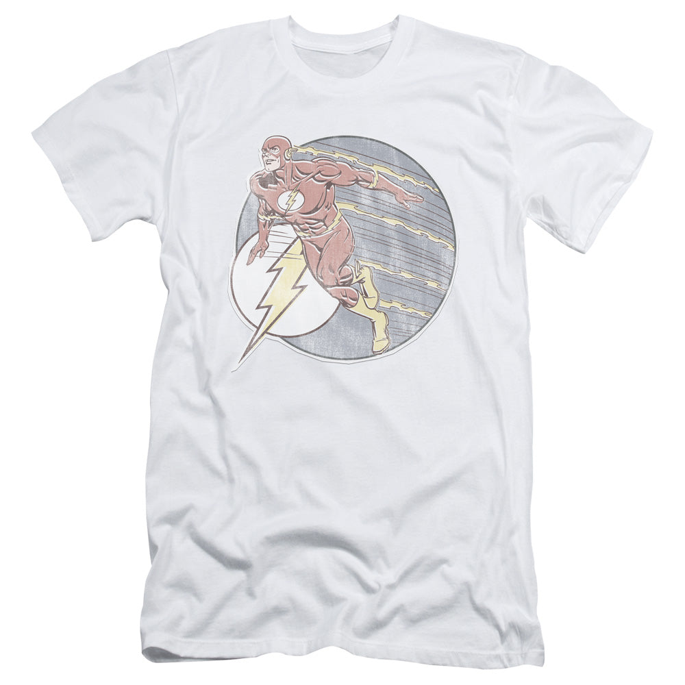 Dc Flash - Retro Flash Iron On - Short Sleeve Adult 30/1 - White T-shirt