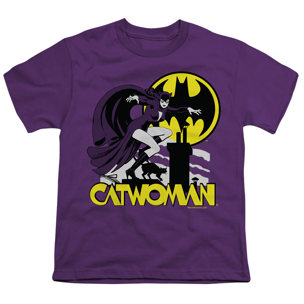 Dco - Rooftop Cat - Short Sleeve Youth 18/1 - Purple T-shirt