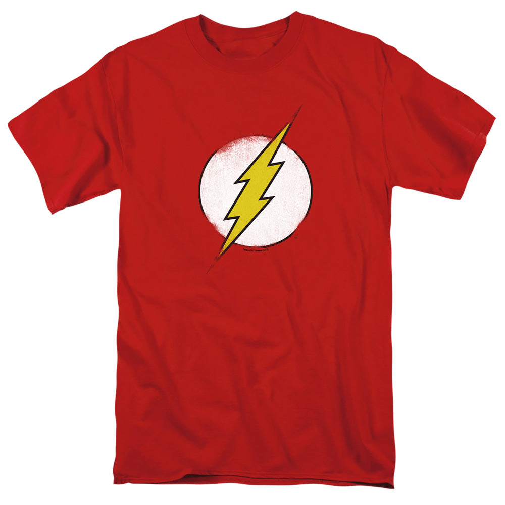 Dc Flash - Rough Flash Logo - Short Sleeve Adult 18/1 - Red T-shirt