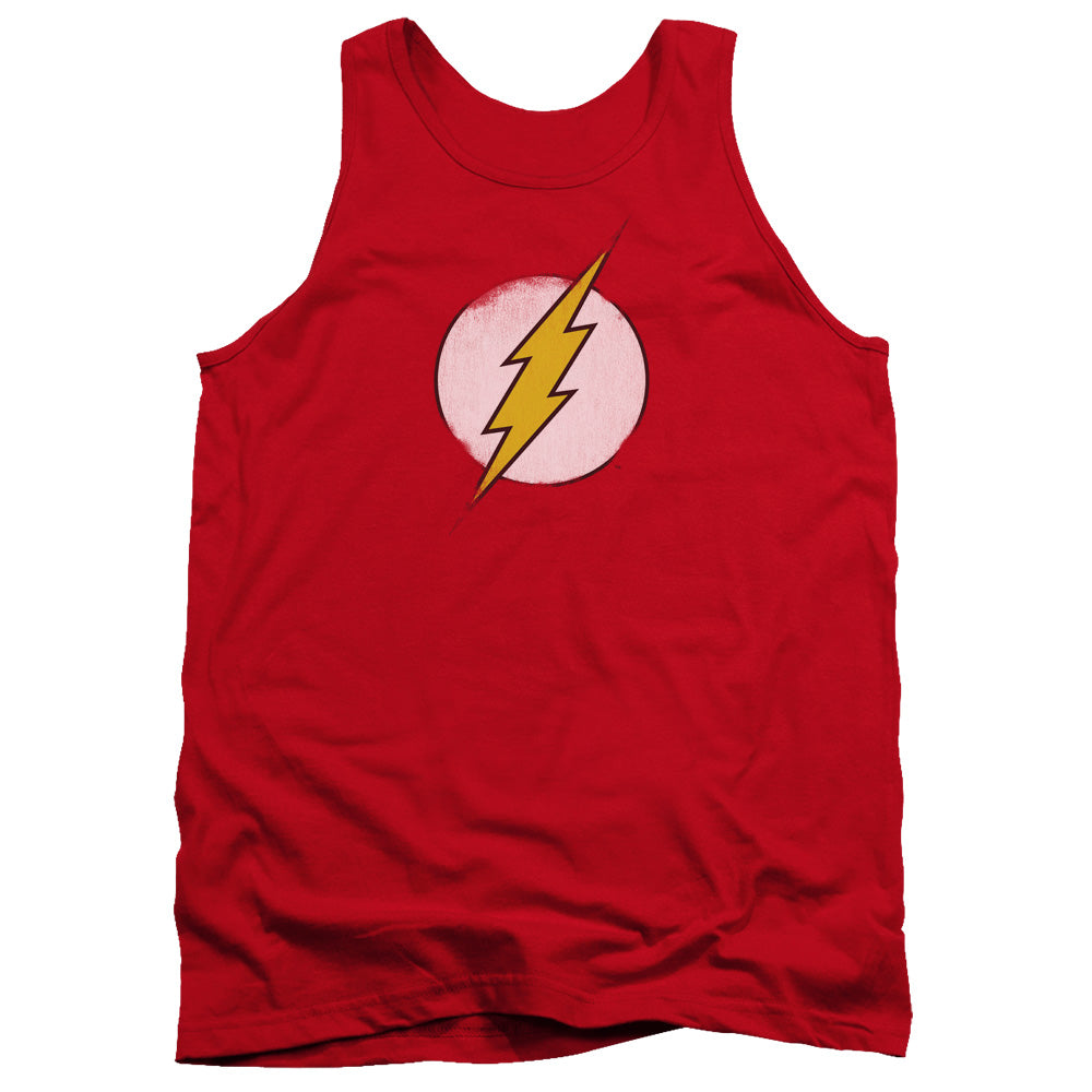 Dc Flash - Rough Flash Logo - Adult Tank - Red