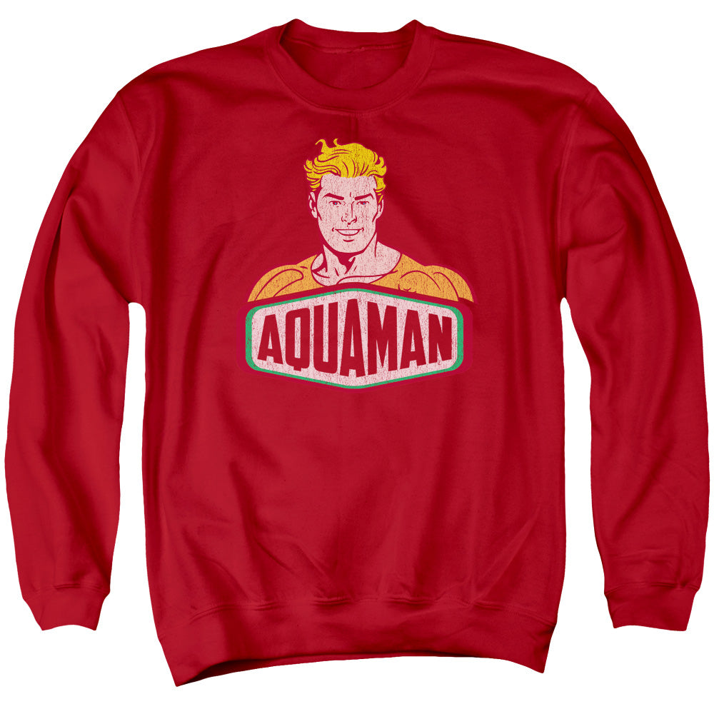 Dco - Aquaman Sign - Adult Crewneck Sweatshirt - Red