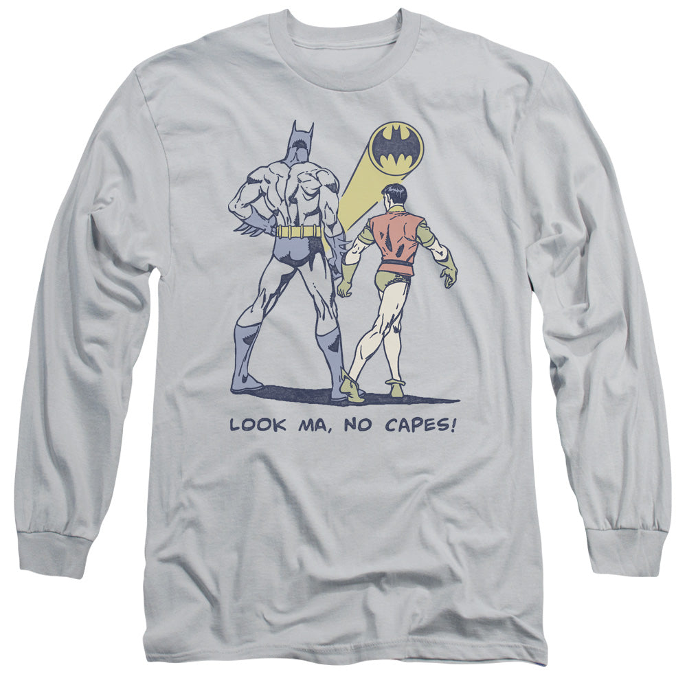 Dc - No Capes - Long Sleeve Adult 18/1 - Silver T-shirt
