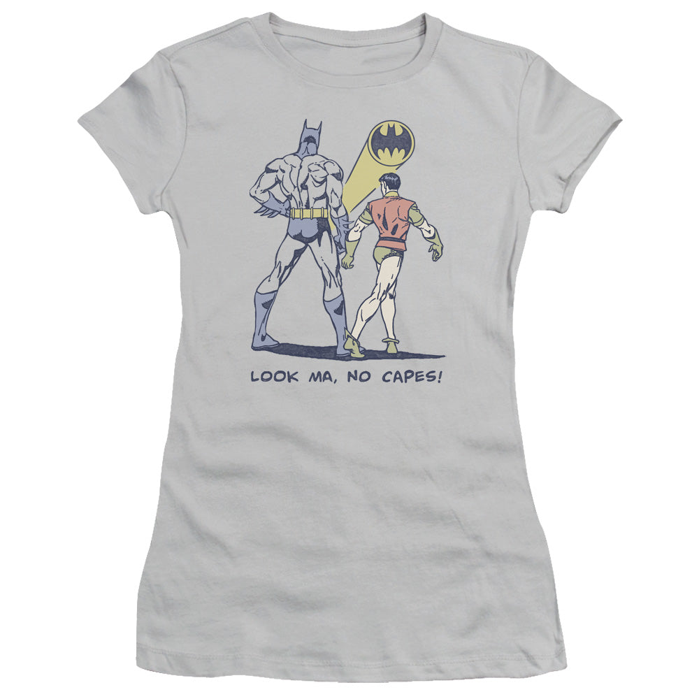 Dc - No Capes - Short Sleeve Junior Sheer - Silver T-shirt