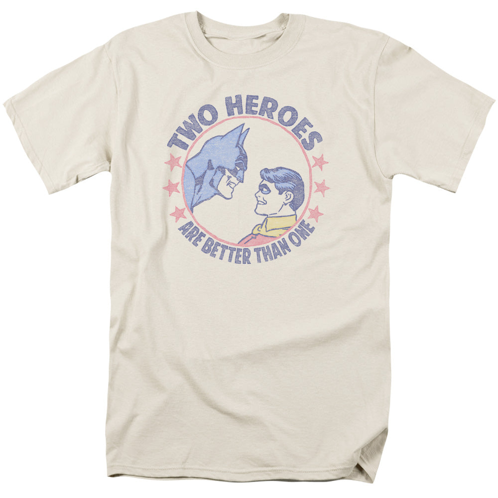 Dc - Two Heroes - Short Sleeve Adult 18/1 - Cream T-shirt