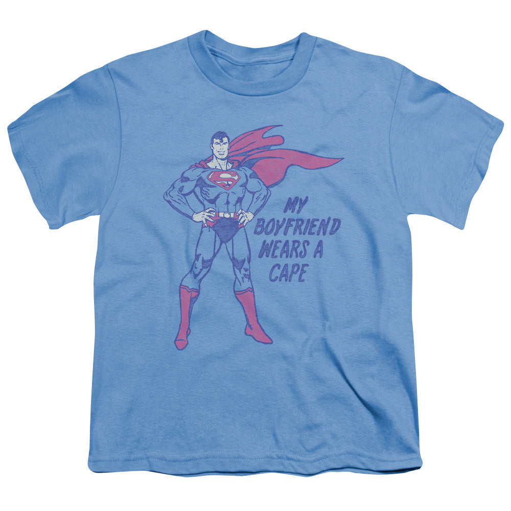 Dc - Wears A Cape - Short Sleeve Youth 18/1 - Carolina Blue T-shirt