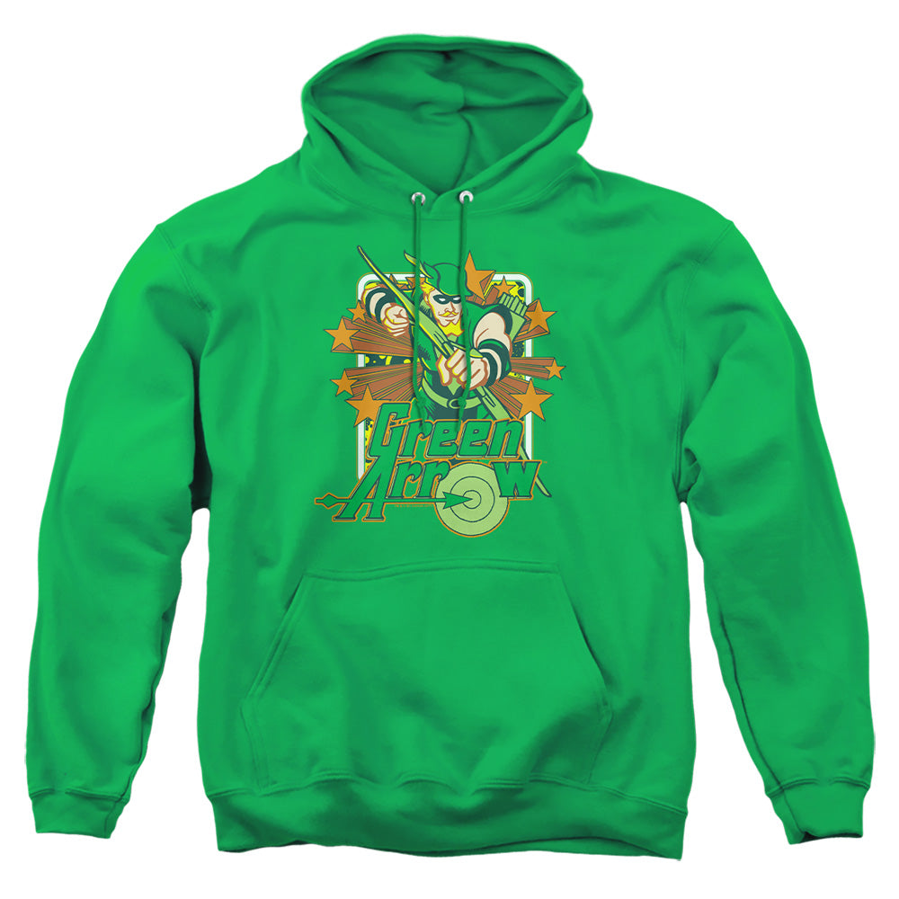 Dc - Green Arrow Stars - Adult Pull-over Hoodie - Kelly Green