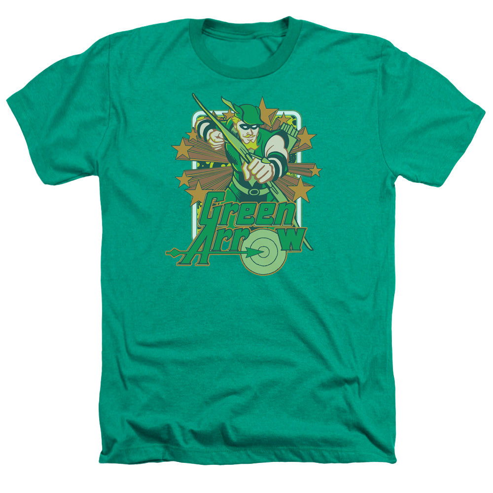 Dc - Green Arrow Stars - Adult Heather - Kelly Green